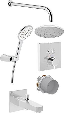 Artema Aquacontrol Square Ankastre Termostatik Duş Seti A49294
