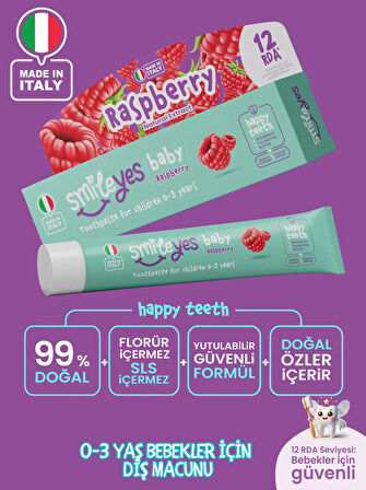 Smileyes Baby Diş Macunu 0-3 Yaş 30 ml Raspberry