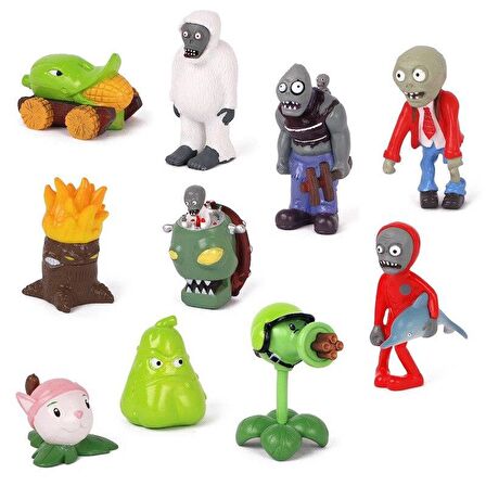 Plants And Zombies zombiler+ Bitkiler 10 adet 3-7 cm figur set