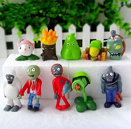 Plants And Zombies zombiler+ Bitkiler 10 adet 3-7 cm figur set