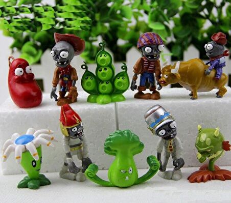 Plants And Zombies zombiler+ Bitkiler 10 adet 3-7 cm figur set