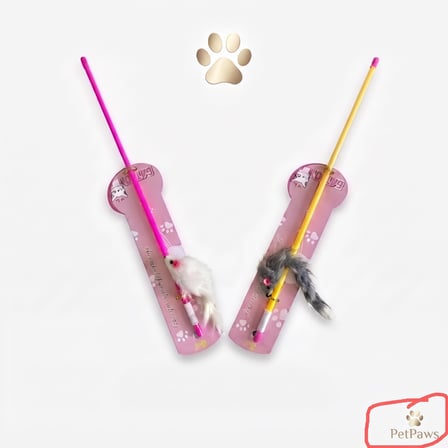 BakGelAl Peluş Fareli Kedi Oltası – Esnek Çubuklu İnteraktif Hareketli Kedi Oyuncağı