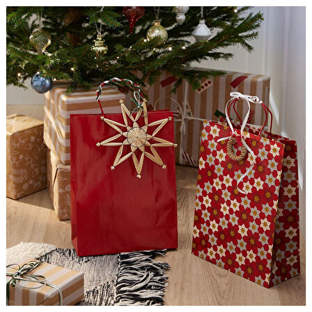 Ağaç süsü, saman, 20 cm, 2 adet