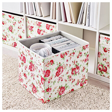 Kutu, çiçek desenli, 33x38x33 cm