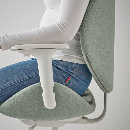 Çalışma sandalyesi, gunnared açık yeşil-beyaz