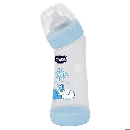 Chicco Eğimli Biberon 250 ml - Mavi