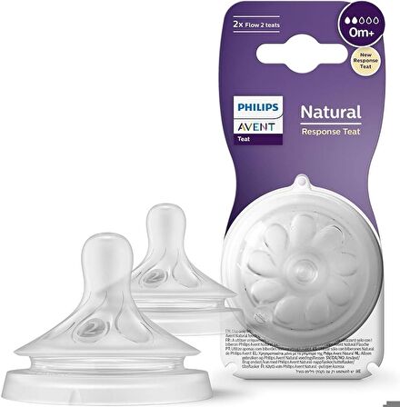 Philips Avent Natural Response 2'li Biberon Emziği, 2 Numara, 0 Ay+