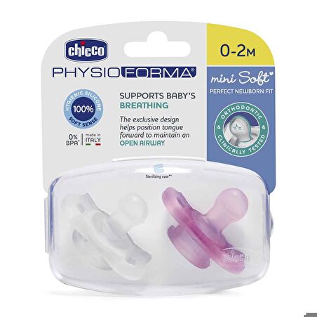 Chicco PhysioForma Mini Soft 2'li Emzik 0-2 Ay Kız