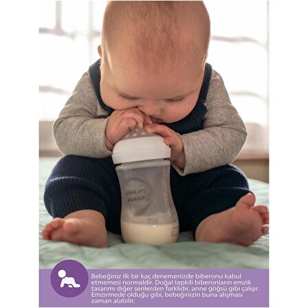 Philips Avent Natural Response PP 2'li Biberon Seti, 1+ Ay 260ml SYC903/02