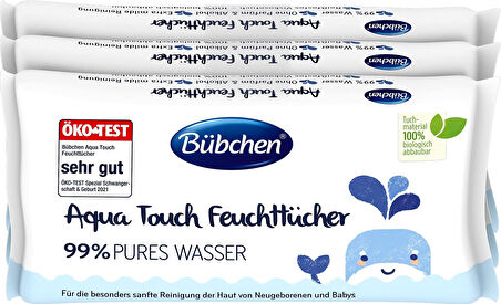 Bübchen Aqua Touch Yenidoğan Hassas Islak Mendil 3 x 48 Adet ( 144 Yaprak )