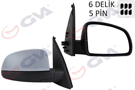 DIŞ DİKİZ AYNASI SAĞ MERIVA A 2003 ELEKTRİKLİ ISITMALI ASTARLI KONVEKS 5 FİŞ VM-331EHPR 6428174 13148955