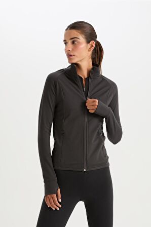 DeFactoFit Fitted Dik Yaka Çift Cepli Fermuarlı Sporcu Hırka B3985AX25SPAR231