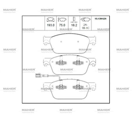 FREN BALATA TRANSPORTER T6 2009 CFCA 2.0 TDI 180 HP FİŞLİ ÖN 7E0698151