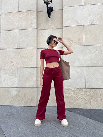 Bol paça pantolonlu alt üst takım