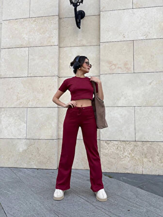 Bol paça pantolonlu alt üst takım