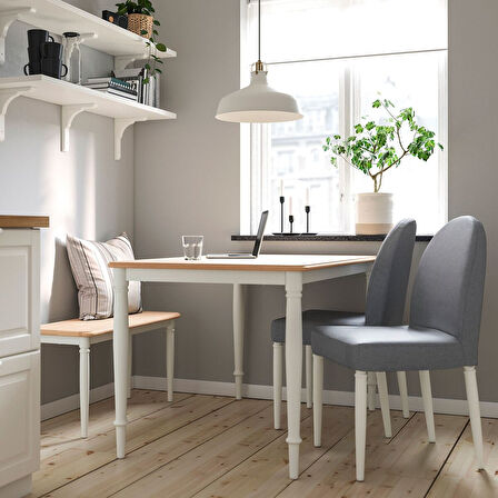 Bank, meşe-beyaz, 90x35 cm