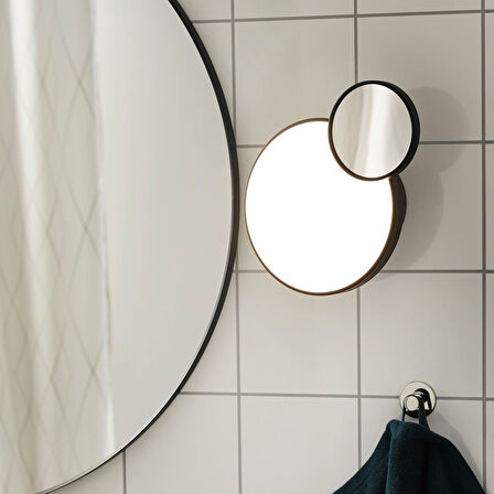 Aynalı duvar lambası, mat siyah, 20 cm, LED'li