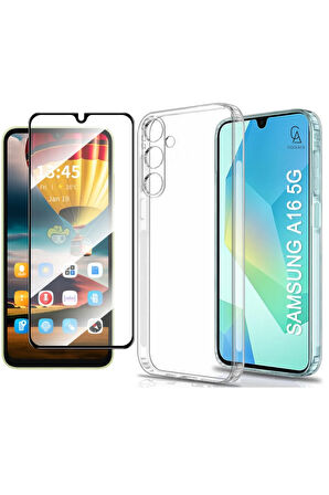 Samsung Galaxy A16 5G ile Uyumlu Telefon Kılıfı ve Tam Kaplayan Seramik Ekran Koruyucu 