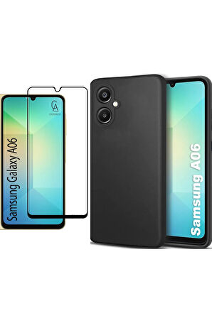 Samsung Galaxy A06 ile Uyumlu Telefon Kılıfı ve Tam Kaplayan Seramik Ekran Koruyucu 