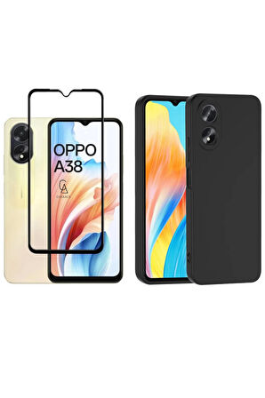 Oppo A38 ile Uyumlu Telefon Kılıfı ve 5d Tam Kaplayan Cam Ekran Koruyucu 