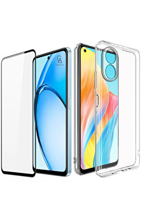 Oppo A60 ile Uyumlu Telefon Kılıfı ve Tam Kaplayan Seramik Ekran Koruyucu 