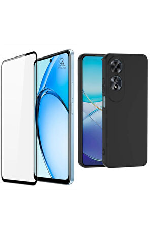 Oppo A60 ile Uyumlu Telefon Kılıfı ve Tam Kaplayan Seramik Ekran Koruyucu 