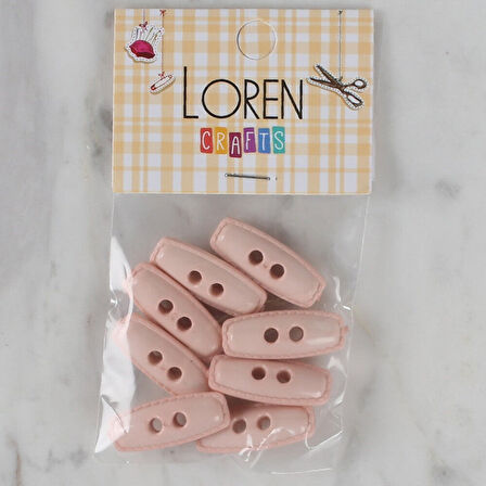 Loren Crafts açık pembe 8 li çoban düğmesi - 79