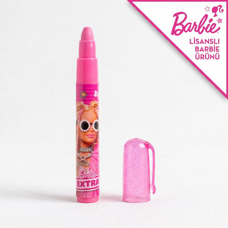 BakGelAl Lisanslı Barbie Extra Ruj Şeklinde Silgi Pembe Kapaklı Kırtasiye Okul Silgisi