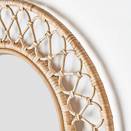 Duvar aynası, rattan, 55 cm