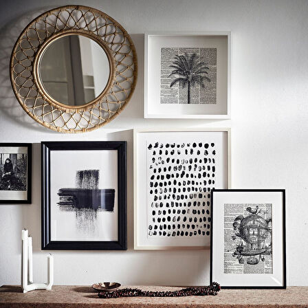 Duvar aynası, rattan, 55 cm