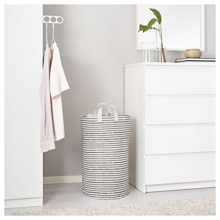 Çamaşır torbası, beyaz-siyah, 60 lt