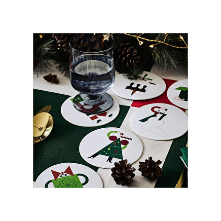 Bardak altlığı, karışık motifler, 6 adet