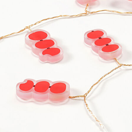 Aydınlatma zinciri, kırmızı, 2.2 m, 24'lü