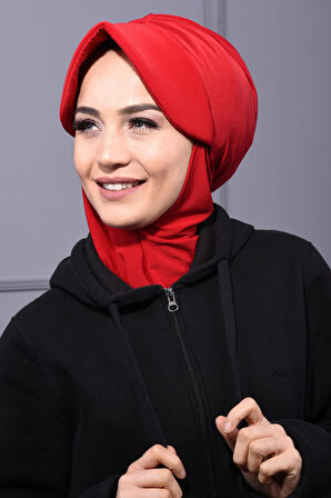 Spor Şapka Scarf Kırmızı - Kırmızı