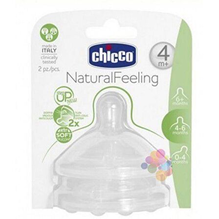 Chicco NaturalFeeling Biberon Emziği 4 Ay+ Akış Ayarlı 2li 