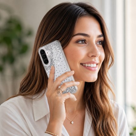 Samsung Galaxy A27 Uyumlu Kılıf Damla Taşlı Parlak Kadın Telefon Kılıfı Kapak