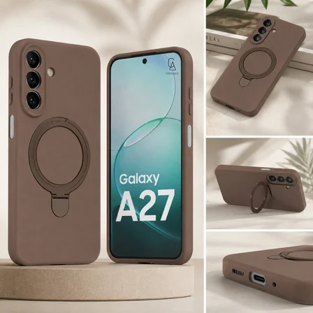 Samsung Galaxy A27 Uyumlu Kılıf M-Safe Özellikli Yüzük Standlı Telefon Kılıfı Kapak
