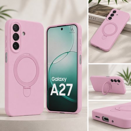 Samsung Galaxy A27 Uyumlu Kılıf M-Safe Özellikli Yüzük Standlı Telefon Kılıfı Kapak