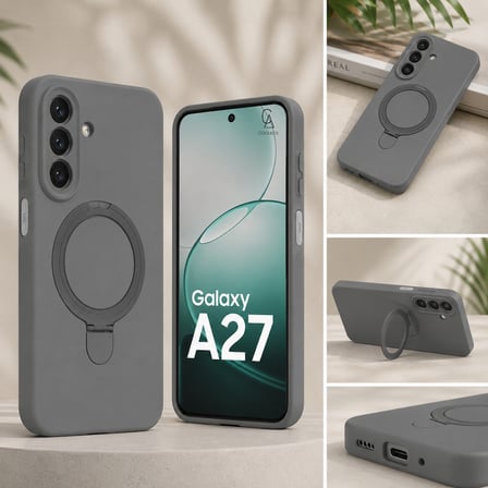 Samsung Galaxy A27 Uyumlu Kılıf M-Safe Özellikli Yüzük Standlı Telefon Kılıfı Kapak