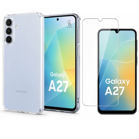 Samsung Galaxy A27 Uyumlu Kılıf Esnek Silikon Telefon Kılıfı ve Temperli Cam Ekran Koruyucu