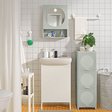 Banyo boy dolabı, yeşil, 33x34x99 cm