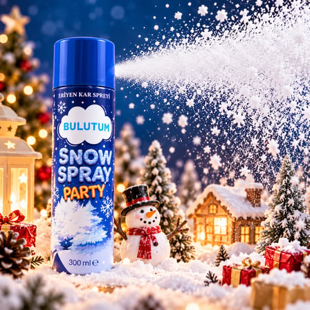BakGelAl Yapay Kar Spreyi 300 ml – Yılbaşı, Parti, Cam ve Vitrin Süsleme Spreyi