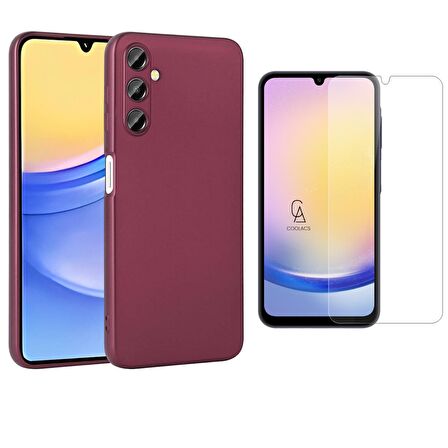 Samsung Galaxy A25 ile Uyumlu Kılıf Soft Yumuşak Telefon Kılıfı ve Temperli Cam Ekran Koruyucu