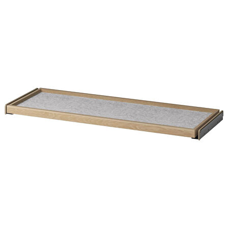 Raylı çekmece, ağartılmış meşe görünümlü-açık gri, 100x35 cm