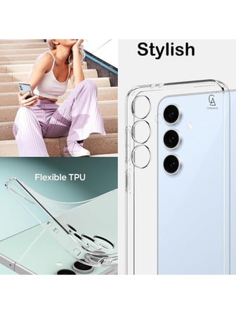 Samsung Galaxy S26 Plus ile Uyumlu Kılıf Esnek Premium Telefon Kılıfı ve Temperli Cam Ekran Koruyucu