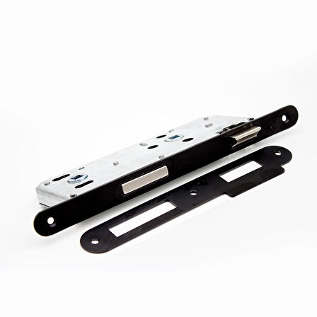 Lusso Siyah Kare Rozetli WC Kapı Kolu ve 45X18mm Siyah WC Gömme Kilit Set