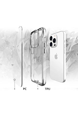 - iPhone 13 Pro Max Uyumlu Şeffaf Kılıf Ultra İnce Airbag Tasarımlı Sararmaz Telefon Kılıfı