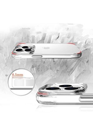 - iPhone 13 Pro Max Uyumlu Şeffaf Kılıf Ultra İnce Airbag Tasarımlı Sararmaz Telefon Kılıfı