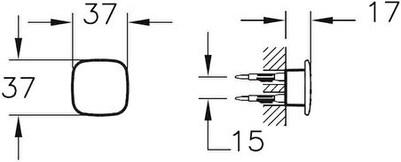 VitrA Eternity A4488026 Küçük Kare Askı, Bakır