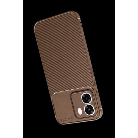 Oppo Oppo A6t 5g Auto Focus Karbon Kapak - Kahverengi